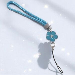 Multi-Purpose Wrist Phone Strap Anti-Lost Lanyard Floral Key Charm PU Leather‎